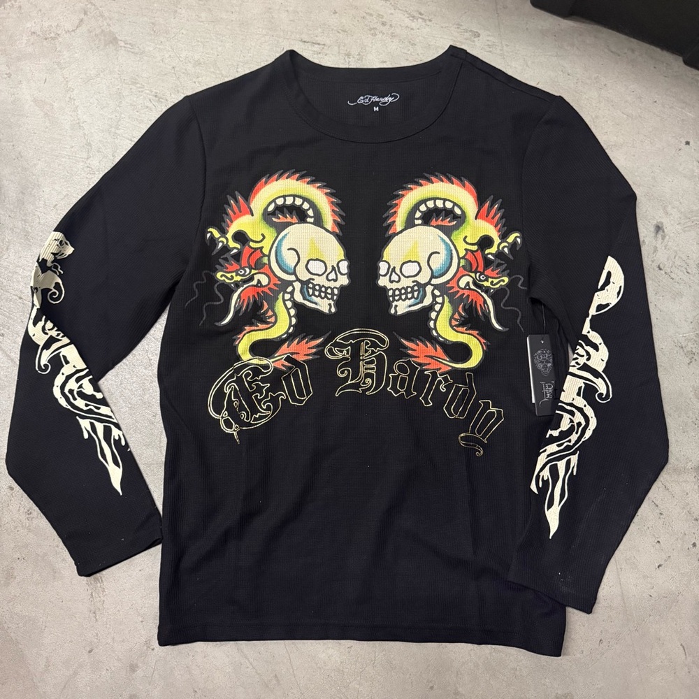 Ed Hardy TIGER FLAMES LS THERMAL TEE